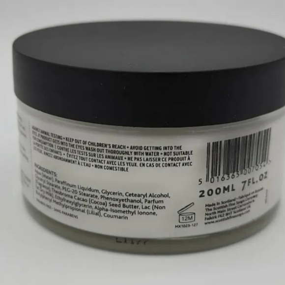 Scottish Fine Soaps AU LAIT Body Butter Glass Jar 7 oz / 200ml - Picture 2 of 2